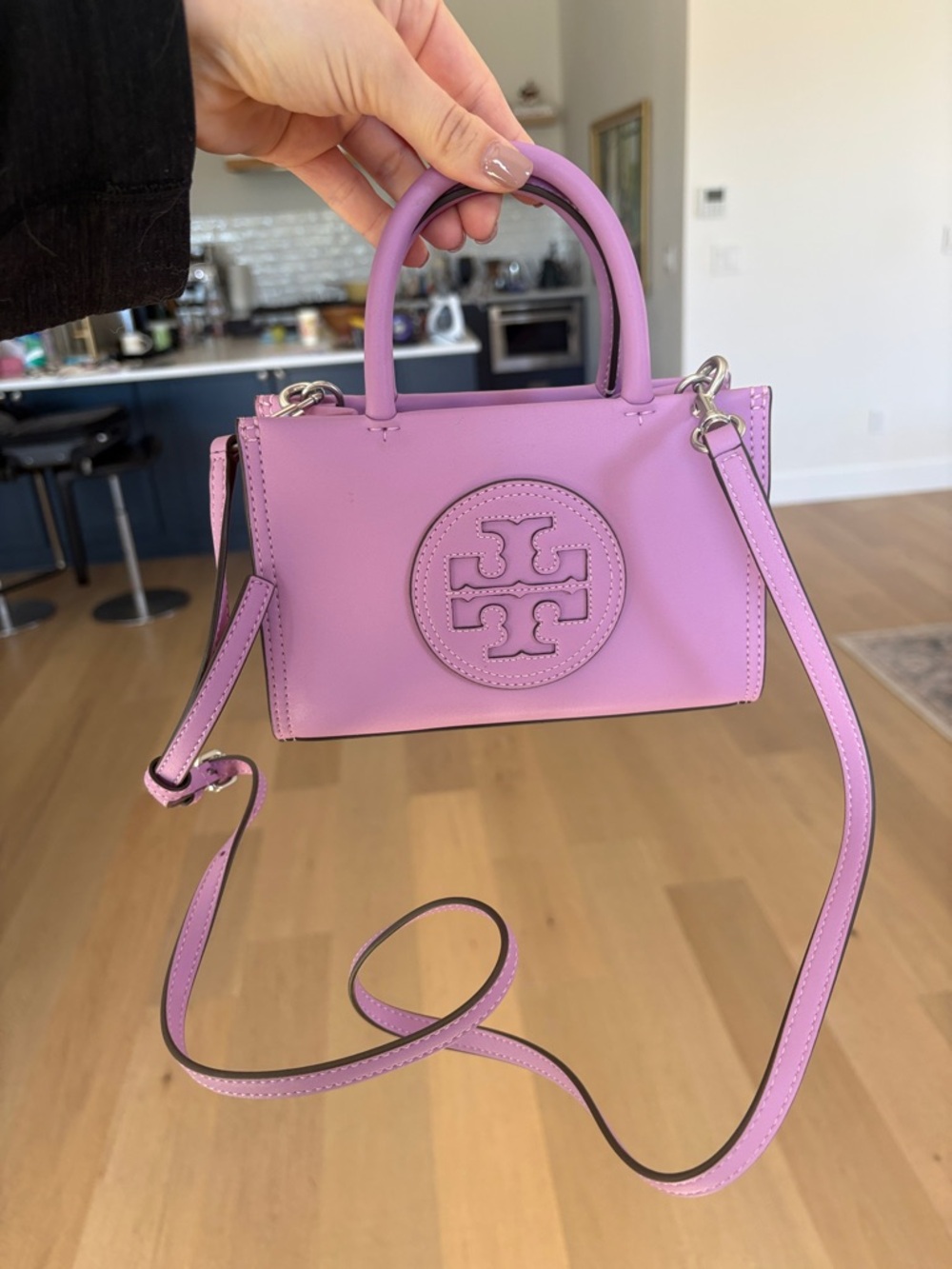 Tory Burch Lilac Mini Satchel with Crossbody Strap